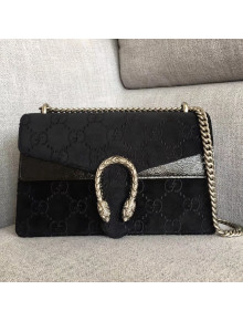Gucci Dionysus GG Velvet Small Shoulder Bag 400249 Black 2018