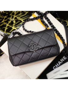 Chanel Matte Grained Calfskin Small Flap Bag AS2302 All Black 2020  
