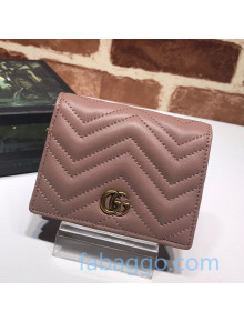 Gucci GG Marmont Leather Card Case Wallet ‎466492 Nude 2020