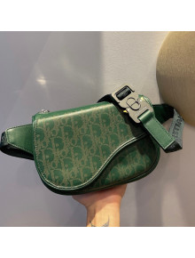 Dior Men's World Tour Saddle Belt Bag in Green Oblique Galaxy Leather 2021