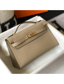 Hermes Kelly Mini Pouchette Bag 22cm in Epsom Leather Dove Grey/Gold 2020