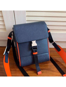 Prada Saffiano Leather Shoulder Bag 2VD019 Black/Orange 2019