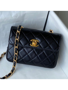 Chanel Lambskin Square Mini Flap Bag AS2310 Black 2021
