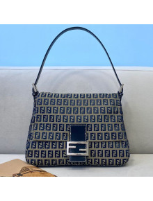 Fendi Vintage Baguette FF Shoulder Bag 0121 Blue 2021