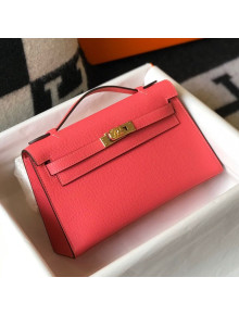 Hermes Kelly Mini Pouchette Bag 22cm in Epsom Leather Dark Pink/Gold 2020