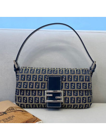 Fendi Vintage Baguette FF Shoulder Bag 0185 Blue 2021