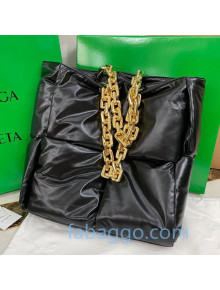 Bottega Veneta The Chain Tote Bag in Padded Woven Calfskin Black 2020