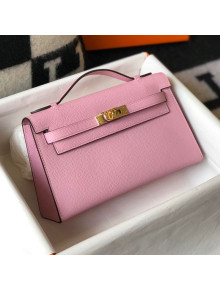 Hermes Kelly Mini Pouchette Bag 22cm in Epsom Leather Light Pink/Gold 2020
