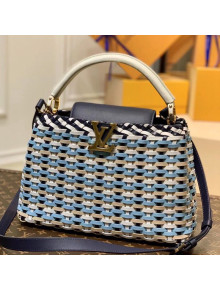 Louis Vuitton Rattan Woven Capucines MM Bag Blue 2021