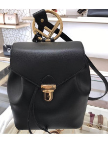 Fendi Grained Leather Backpack Black 2018