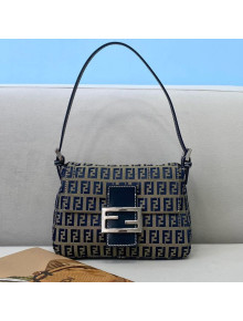 Fendi Vintage Baguette FF Shoulder Bag 8352 Blue 2021