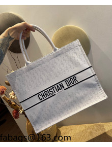 Dior Large Book Tote Bag in Perforate Leather White 2021