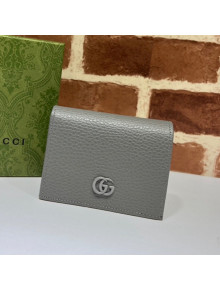 Gucci GG Marmont Leather Card Case Wallet 456126 Grey 2021 