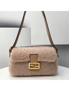 Fendi Baguette Multi Double-Sided Bag in Light Pink Sheepskin Wool 2021 8520