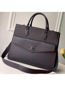Louis Vuitton Lockme Tote MM Bag in Grainy Calfskin M55846 Black 2020
