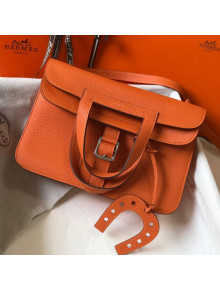 Hermes Halzan Togo Calfskin Leather Bag Orange 2021