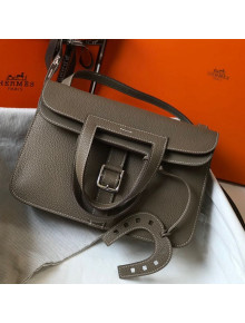 Hermes Halzan Togo Calfskin Leather Bag Elephant Grey 2021