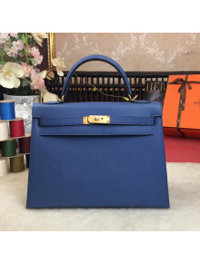 Hermes Kelly 32cm  Original Epsom Leather Bag Blue