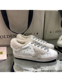 Golden Goose Super-Star Sneakers in White Leather With Shearling Lining 1153 2021