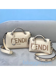 Fendi By The Way Mini/Medium White Leather Boston Bag 2020