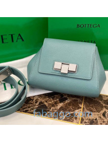 Bottega Veneta Mini Belt Bag in Textured Leather Blue Seafoam 2020