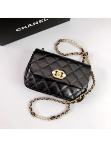 Chanel Calfskin Mini Flap Bag with Imitation Pearls AS3000 Black 2021 