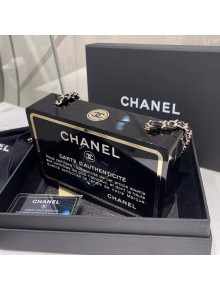 Chanel ID Card-Like Acrylic Clutch with Chain Black 2020