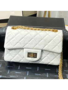 Chanel Quilted Aged Calfskin Small 2.55 Flap Bag A37586 White 2019