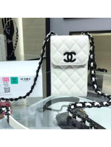 Chanel Grained Calfskin Clutch with Chain  AP1961 White 2021