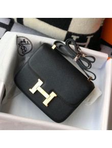 Hermes Constance Bag 18/23cm in Eosom Leather Black/Gold 2021