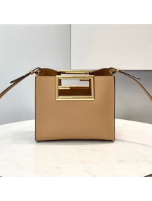 Fendi Way Leather Small Tote Bag Apricot 2021 8506S