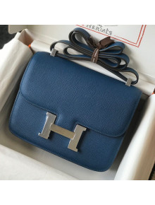 Hermes Constance Bag 23cm in Epsom Leather Dark Blue/Silver 2021