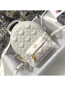 Dior Mini Dioramour Backpack in White Cannage Lambskin with Heart Motif 2021