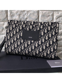 Dior Men's Oblique Canvas Zipped Pouch 2019