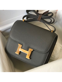Hermes Constance Bag 18cm in Epsom Leather Metallic Grey/Gold 2021