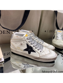 Golden Goose Mid-Star Sneakers With Laminated Heel Tab and Glittery Laces 2021
