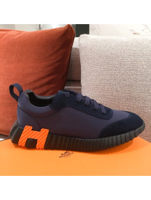 Hermes Bouncing Canvas Sneakers Dark Blue 2021 07 (For Women and Men)