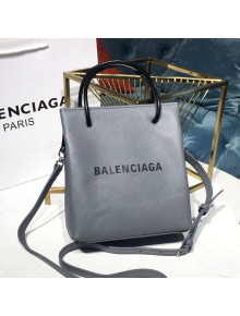 Balenciaga Calfskin North-South Mini Shopping Tote Bag Grey 2018