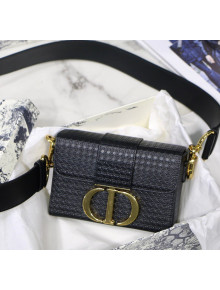 Dior 30 Montaigne Mini Box Shoulder Bag in Black Microcannage Calfskin 2020