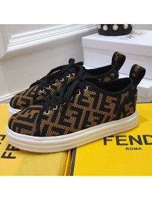 Fendi Rise FF Leather Sneakers Brown 2021