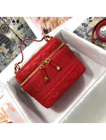 Dior Small Dioramour DiorTravel Vanity Case in Red Cannage Lambskin with Heart Motif 2021