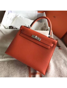 Hermes Kelly 28cm/32cm  Original Epsom Leather Bag Orange