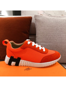 Hermes Bouncing Suede Sneakers Orange 2021 11 (For Women and Men)