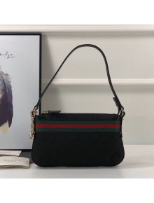 Gucci GG Canvas Web Small Shoulder Bag 145970 Black 2021