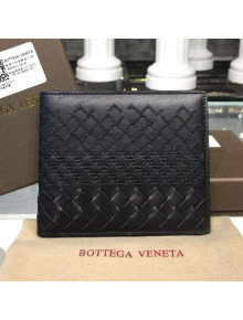 Bottega Veneta Men's Bi-Fold Embroidered Checker Wallet Black 