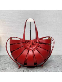 Bottega Veneta Medium The Shell Pouch Cut out Shoulder Bag Red 2020