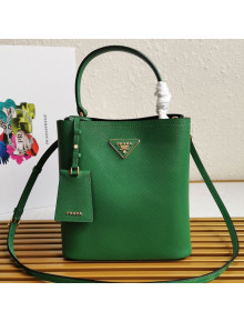 Prada Medium Saffiano Leather Panier Bucket Bag Green 2021