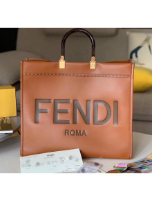 Fendi Sunshine Shopper Bag in Brown Leather 2020