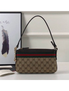 Gucci GG Canvas Web Small Shoulder Bag 145970 Beige 2021