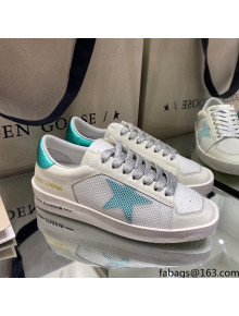Golden Goose Stardan Sneakers in White Mesh and Blue Star 2021